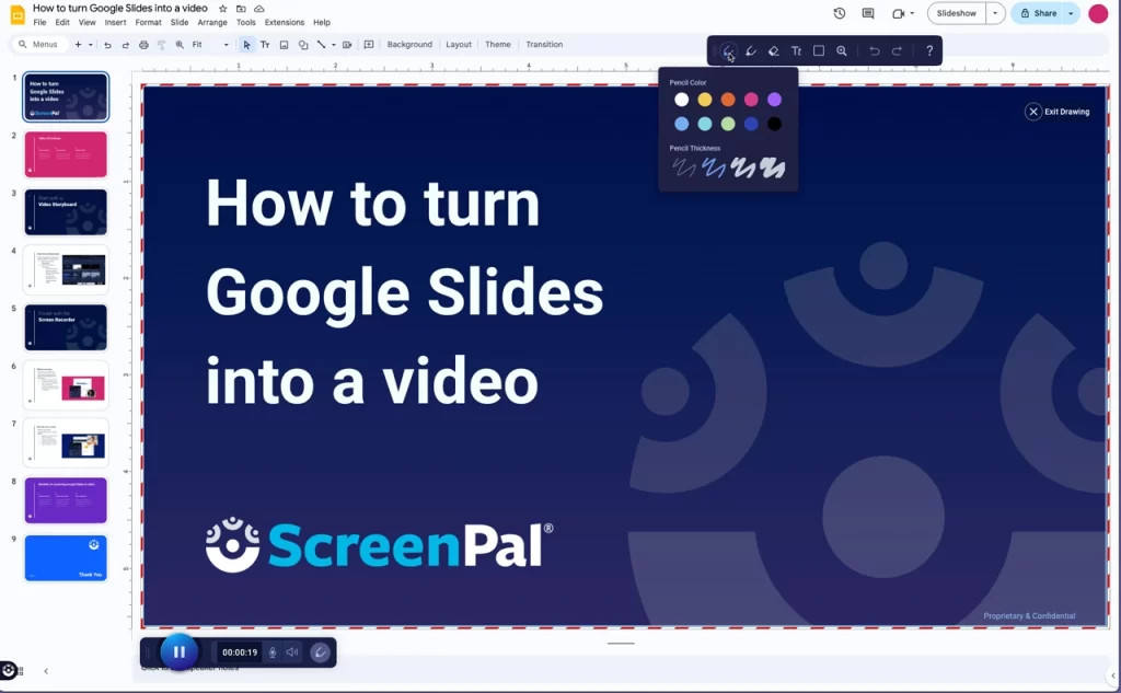 Google Slides presentation converted into a video