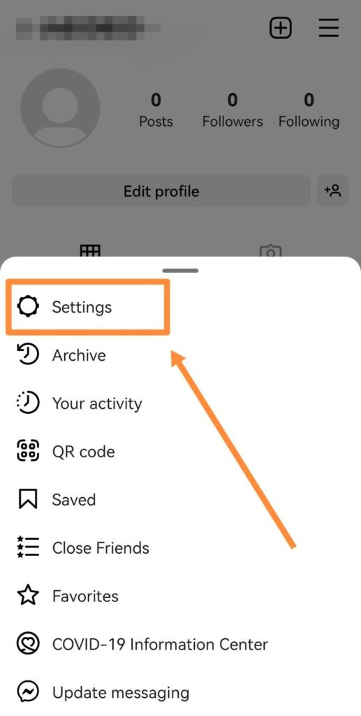 Instagram profile settings
