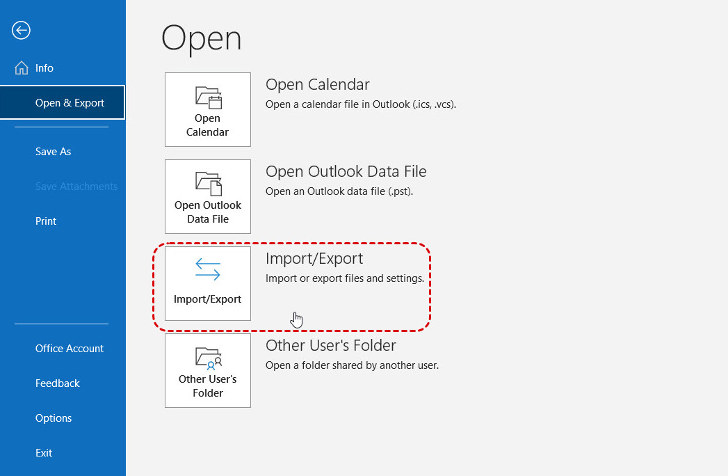 Import And Export Outlook Email