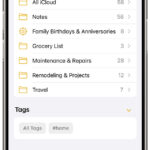 In Notes on iOS 18, you can view all your tags and folders simultaneously