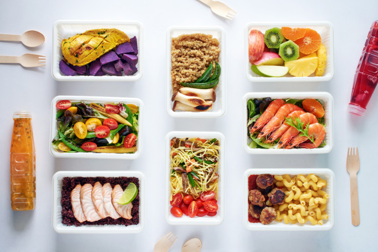 A nutritious meal delivery kit, suggesting convenient and cost-effective options.
