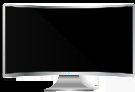 Close up of a hand pressing the power button on a Dell computer monitor.