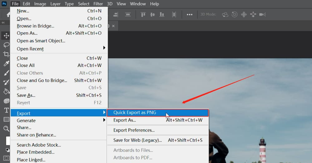Quick Export Photoshop