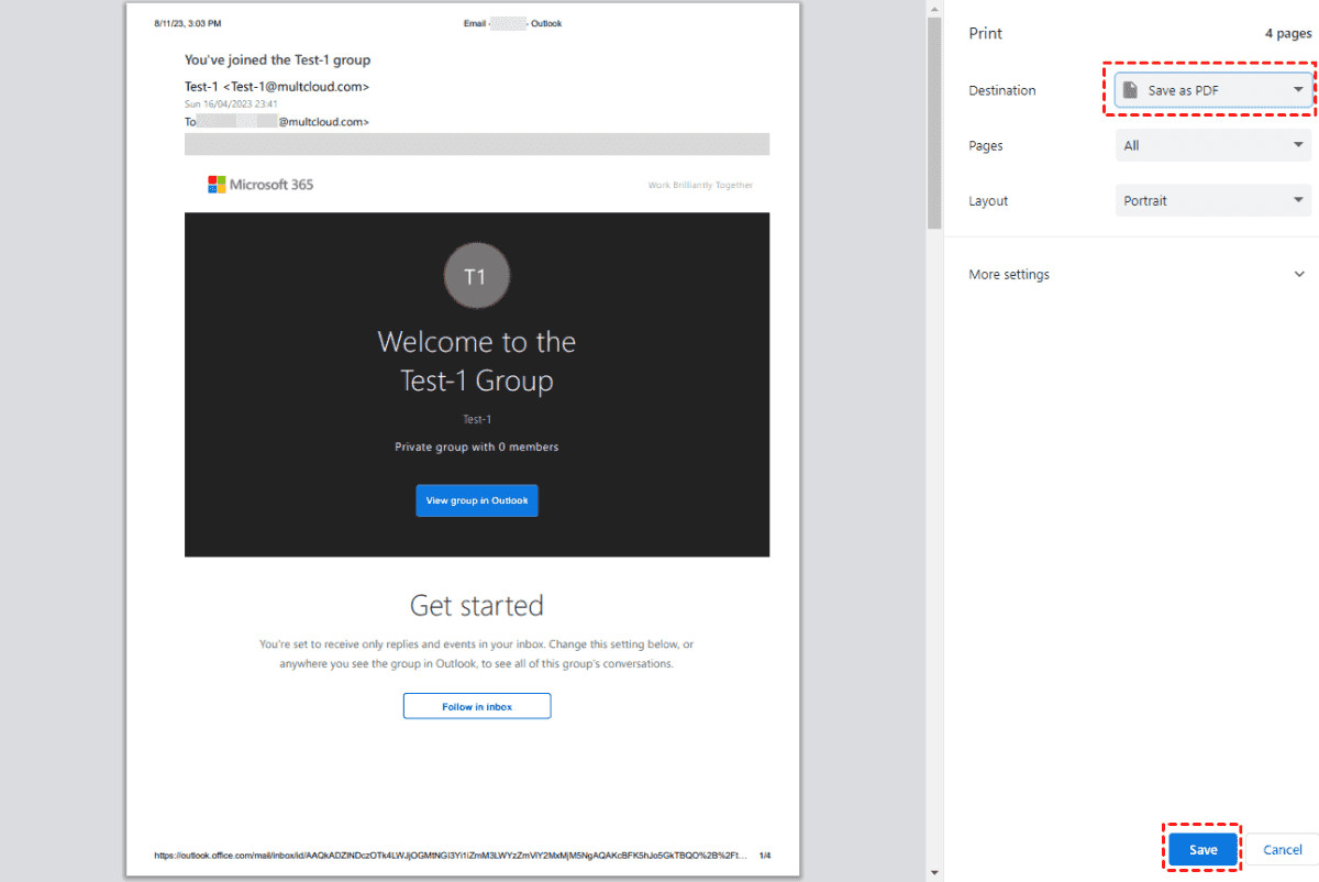 Save Email as PDF