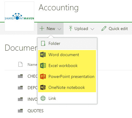 Create New Documents in SharePoint