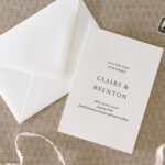 Elegant save-the-date card with wedding details