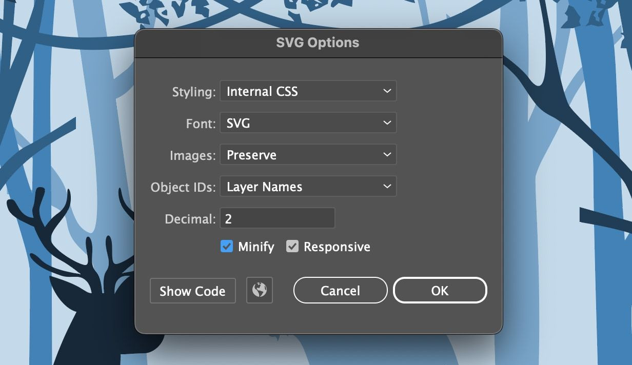 SVG Options in Illustrator