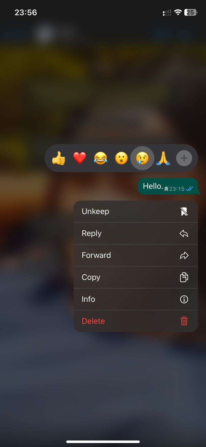 Unkeep option WhatsApp