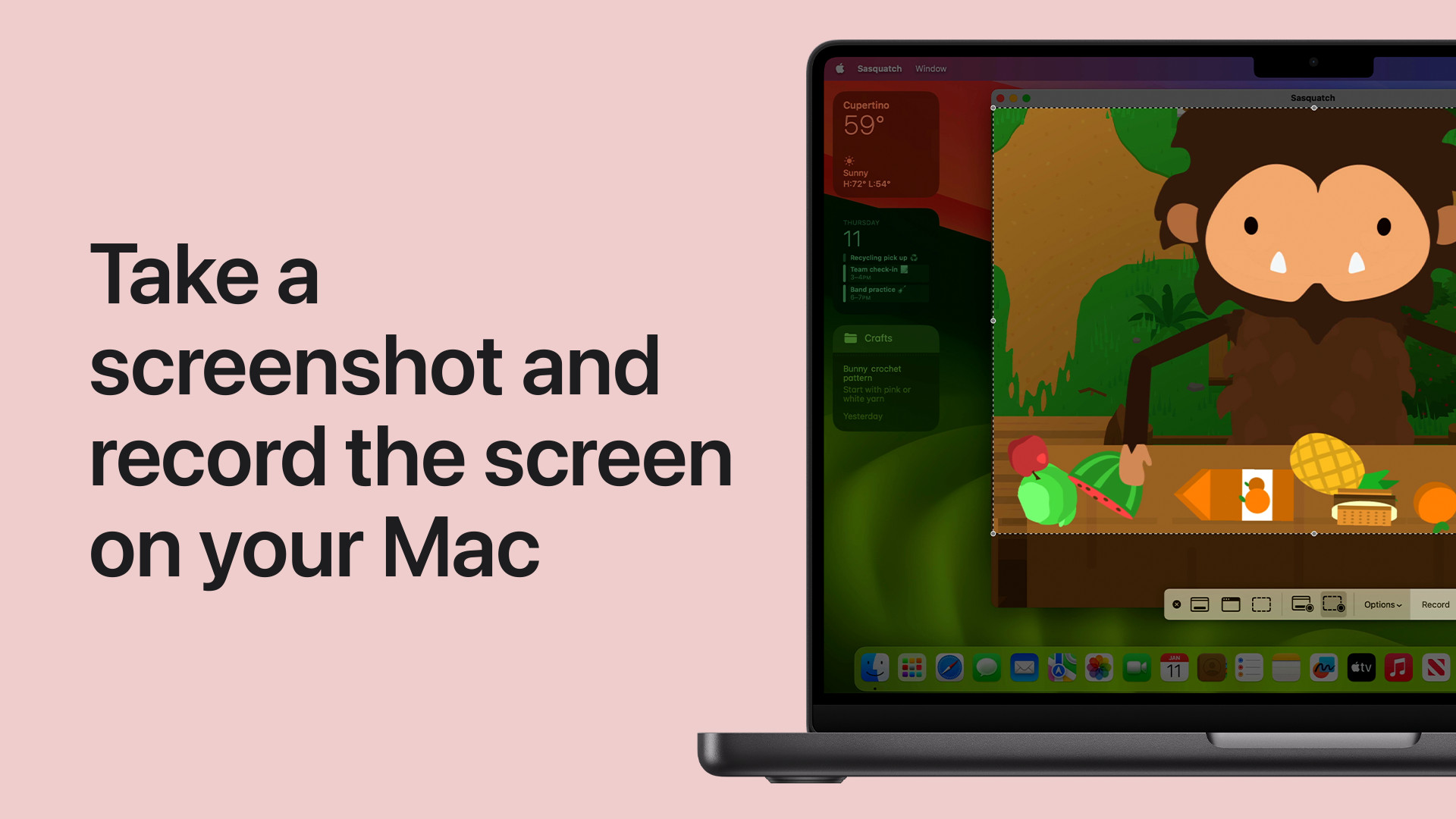 Keyboard shortcut for capturing the entire screen: Shift, Command, and 3.